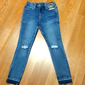 Girls Destressed Stretch Denim Jeans Size 10